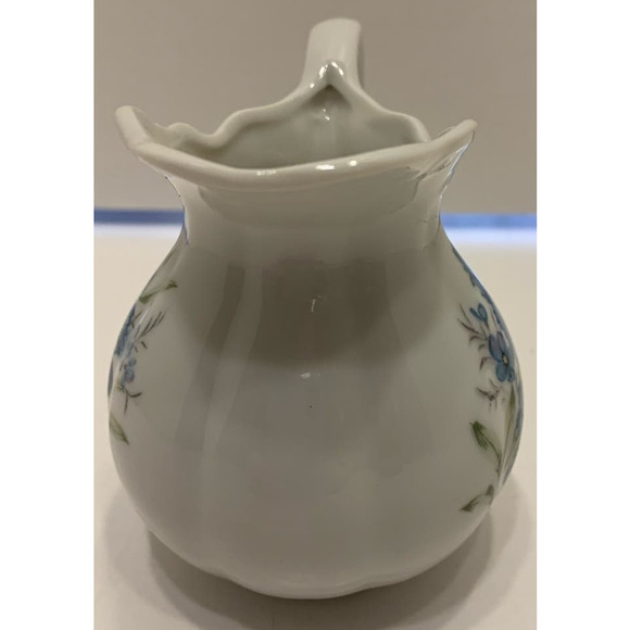 Vintage 4 Inch Inarco Porcelain Pitcher E-4543 with Blue Flowers - Picture 5 of 7